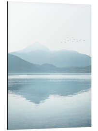 Magnettafel Spiegelung im Fjord