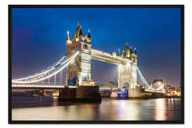 Gerahmter Kunstdruck Tower bridge bei Nacht