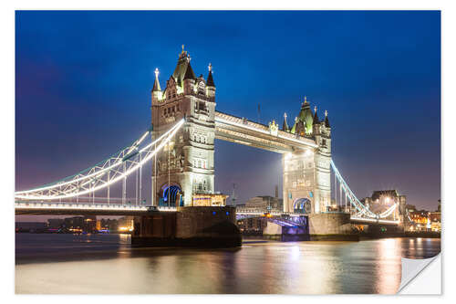 Selvklebende plakat Tower bridge at night