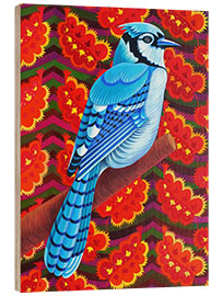 Tableau en bois Geai bleu