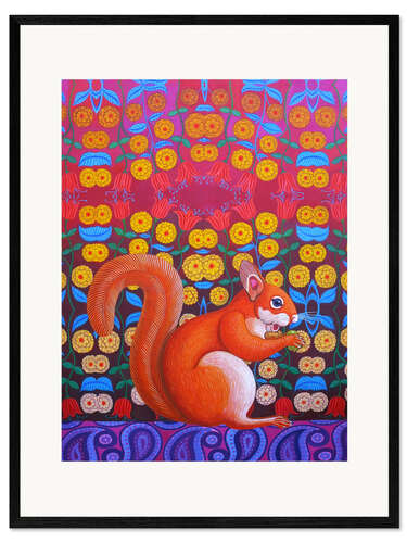 Innrammet kunsttrykk Red squirrel