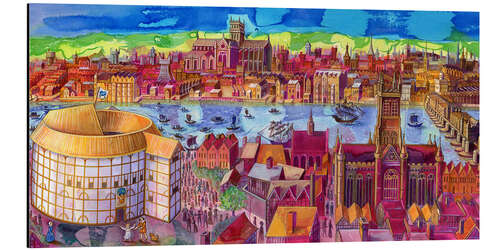 Tableau en aluminium Théâtre du Globe de Shakespeare sur la rive sud