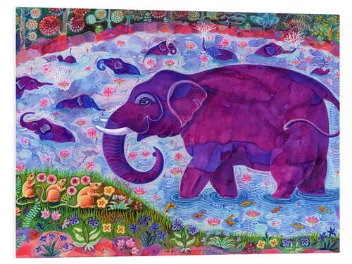 Foam board print Elephant and mice