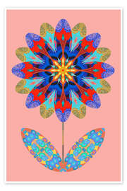 Wandbild  Blumenausschnitt auf blassrosa - Jane Tattersfiel