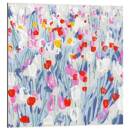 Aluminium print Tulip field