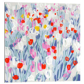 Tableau en plexi-alu Champ de tulipes