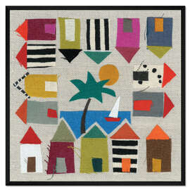 Gerahmter Kunstdruck Strandhütten