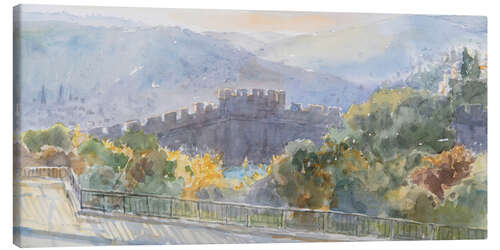 Canvas print Hills beyond the city, sunrise, Jerusalem
