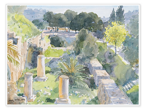 Poster Roman columns, Old Jerusalem