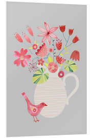 Foam board print Bird with a Jug of Flowers