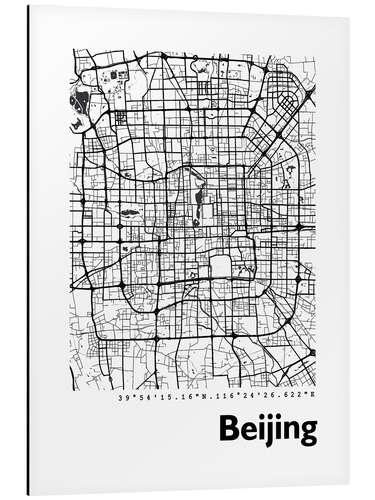 Aluminiumtavla Beijing city map