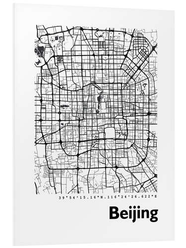 Foam board print Beijing city map