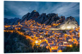 Acrylic print Starry sky over Pietrapertosa, Italy