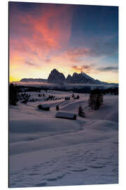 Alumiinitaulu Alpe di Siusi at dawn, Italy