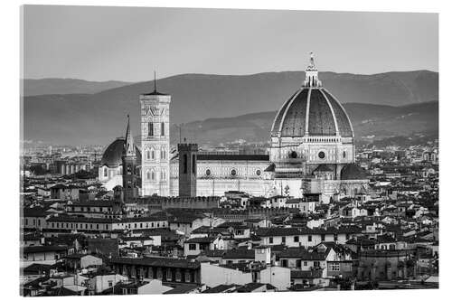 Acrylic print Florence Cathedral in black and white