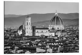 Aluminium print Florence Cathedral in black and white