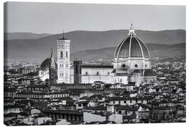 Leinwandbild Kathedrale von Florenz in schwarzweiß