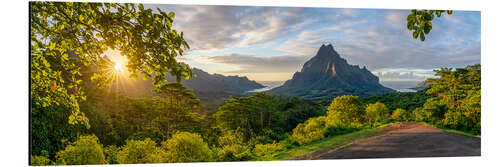 Aluminium print Sunset at Belvedere Lookout on the island of Moorea