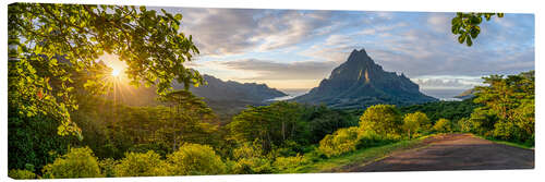 Canvas print Sunset at Belvedere Lookout on the island of Moorea