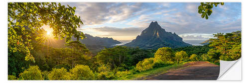 Wall sticker Sunset at Belvedere Lookout on the island of Moorea