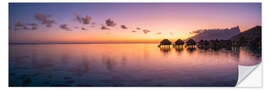 Selvklebende plakat Romantic sunrise in the South Pacific