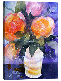 Canvas print Bouquet of roses in vase