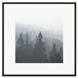 Plakat artystyczny premium w ramie Forest in the fog