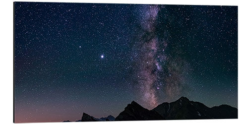 Aluminiumsbilde The Milky Way over the Alps