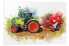 Foam board print Tractor with baler