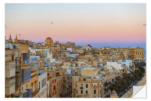 Selvklæbende plakat Twilight over Vallette, Malta