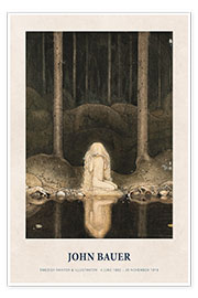 Tableau  Princess Tuvstarr is still sitting there wistfully looking into the water - John Bauer