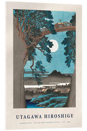 Stampa su vetro acrilico The Monkey Bridge in Kai Province, 1842 - Utagawa Hiroshige