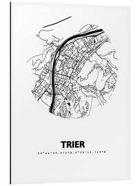 Tableau en aluminium Plan de la ville de Trèves