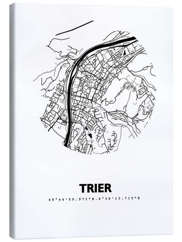 Canvas print City map of Trier