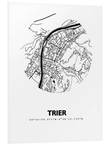 Tableau en PVC Plan de la ville de Trèves