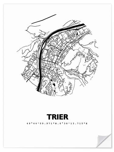 Wall sticker City map of Trier