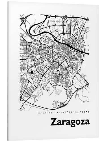 Cuadro de aluminio Zaragoza city map