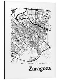 Tableau en aluminium Zaragoza city map