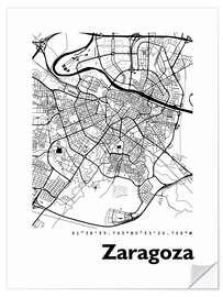 Sticker mural Zaragoza city map