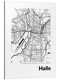 Tableau en aluminium City map of Halle