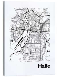 Canvas print City map of Halle