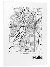 Foam board print City map of Halle