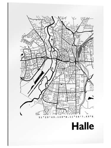 Tableau en plexi-alu City map of Halle