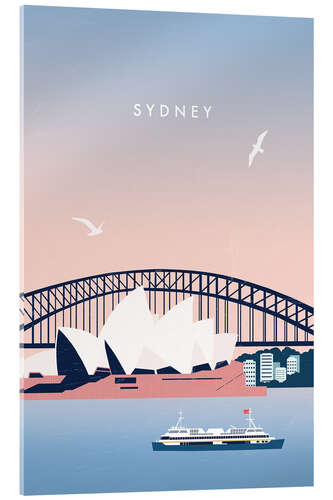 Acrylglasbild Sydney Reiseplakat