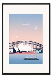 Gerahmter Kunstdruck Sydney Reiseplakat - Katinka Reinke