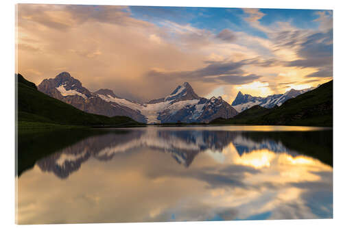 Acrylglasbild Bachalpsee bei Sonnenuntergang