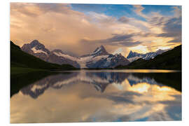 Print på skumplade Bachalpsee at sunset