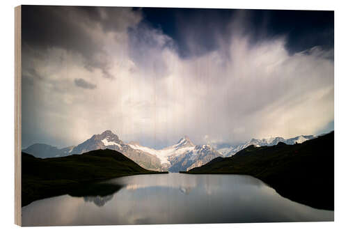 Wood print Clouds over Bachalpsee