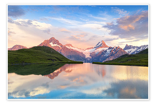 Poster Bachalpsee See bei Sonnenuntergang, Berner Oberland, Schweiz