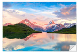 Autocolante decorativo Lago Bachalpsee ao pôr do sol, Bernese Oberland, Suíça